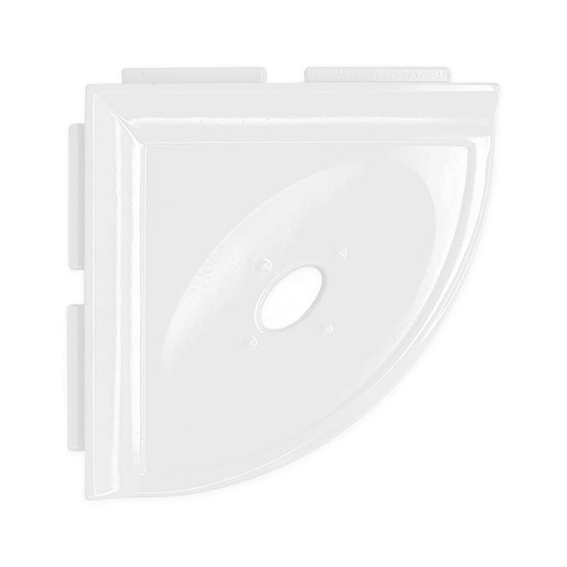 Questech 5" Shower Soap Dish Shelf for Inside Shower, Lugged for New Construction, Bath Organizer for Tiled Walls, Corner Soap Holder, Metro Lugged, Bright White Polished - Image 1